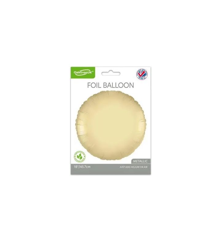 18" Gold Silk Round Oaktree Foil Balloon Packaged