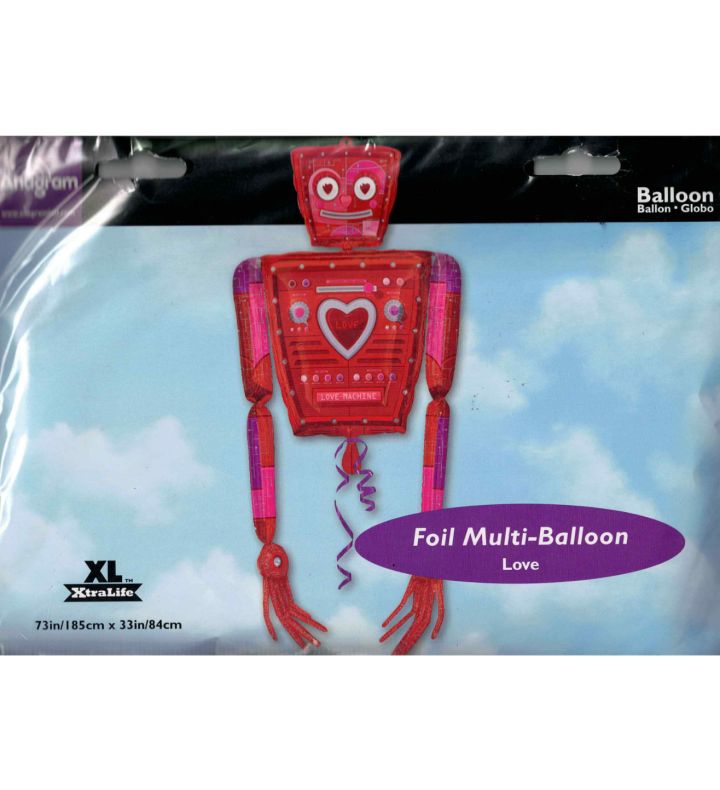 73" Valentines Robot Foil Balloon Anagram
