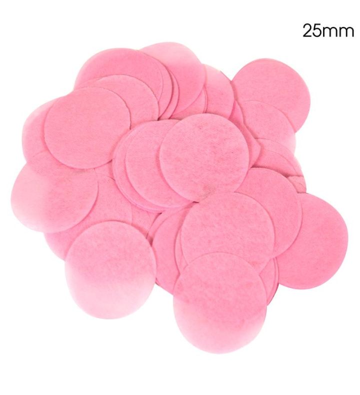 Oaktree Tissue Paper Confetti Round 25mm x 100g Light Pink