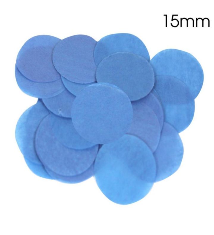 Tissue Paper Confetti Flame Retardant Round 15mm x 14g Blue