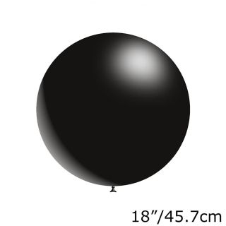 18" Decotex Black 20 Latex Balloons 10ct
