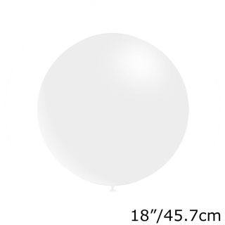18" Decotex White 01 Latex Balloons 10ct