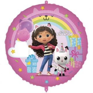 18" Gabby's Dollhouse Round DreamWorks Round Foil Balloon