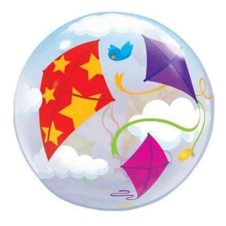 22" Deco Bubble Kites & Clouds Balloon