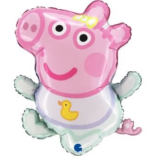 23" Evie Baby Pig Foil Balloon Packaged