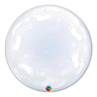 24" Deco Bubble Baby Footprints Balloon