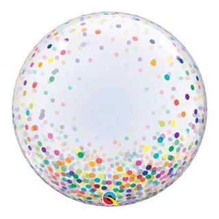 24" Deco Bubble Colourful Confetti Dots Balloon