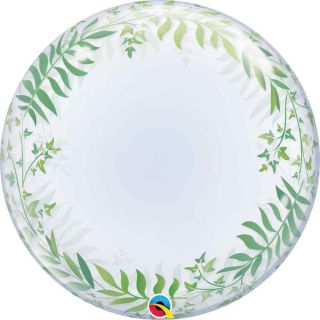 24" Deco Bubble Elegant Greenery Balloon