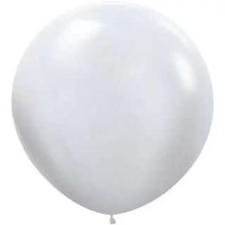 24" Sempertex Satin White 405 Latex Balloons 3ct