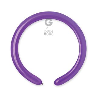 2" Gemar Purple 008 Modelling Latex Balloons 100ct