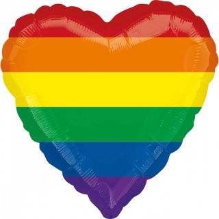 18" Rainbow Heart Foil Balloon