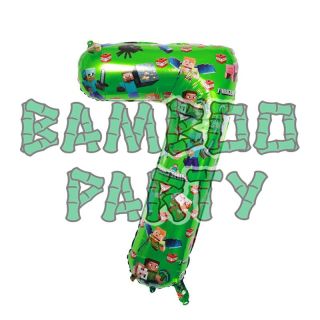40" Number 7 Green Gaming Foil Balloon