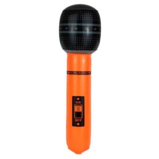 40cm Inflatable Microphone Neon Orange