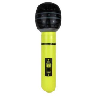 40cm Inflatable Microphone Neon Yellow