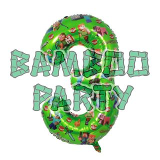 40" Number 3 Green Gaming Foil Balloon