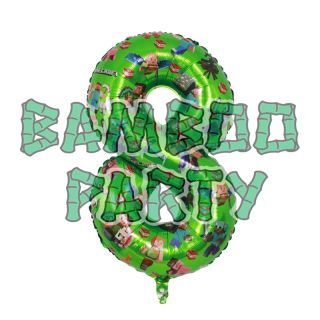 40" Number 8 Green Gaming Foil Balloon