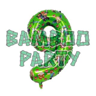 40" Number 9 Green Gaming Foil Balloon