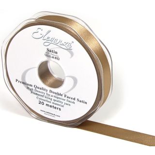 Eleganza Satin Double Faced Mocha - 15mm x 20m