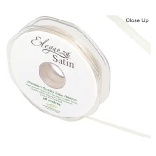 Eleganza Satin Double Faced Ivory - 3mm x 20m