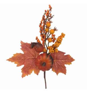 32cm Autumn Pumpkin Mixed Bush Orange