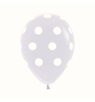 12" Sempertex Crystal Clear 390 all over polka dots Latex Balloons 25ct