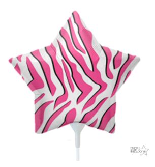 14-mini-north-star-pink-zebra-stripe-star-foil-balloon