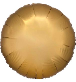 17" Gold Sateen Round Satin Luxe Foil Balloon Anagram - Unpackaged