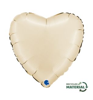 18" Grabo Heart Satin Cream Foil Balloon Packaged