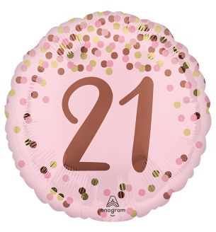 18" Pretty Pink 21st Birthday Round Foil Balloon
