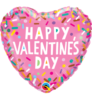 18" Happy Valentines Day 100's & 1000's Heart Foil Balloon