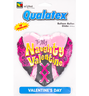 18" To My Naughty Valentine Heart Foil Balloon
