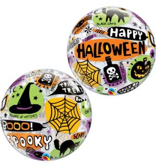 22" Qualatex Happy Halloween Bubble Balloon 