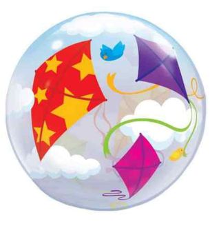 22" Deco Bubble Kites & Clouds Balloon