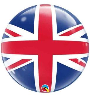 22" Deco Bubble Union Jack Balloon