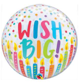 22" Deco Bubble Wish Big Birthday Candles Balloon