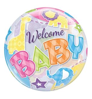 22" Deco Bubble Welcome Baby Balloon