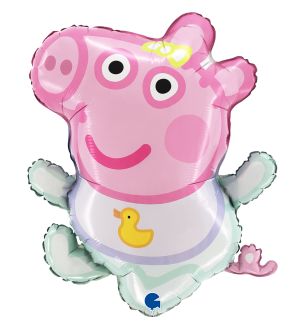 23" Evie Baby Pig Foil Balloon Packaged