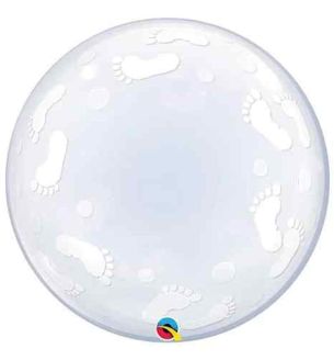 24" Deco Bubble Baby Footprints Balloon