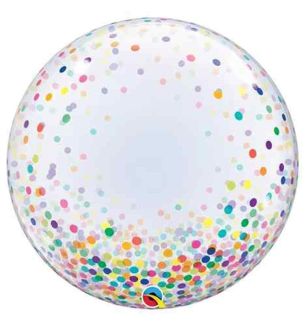 24" Deco Bubble Colourful Confetti Dots Balloon
