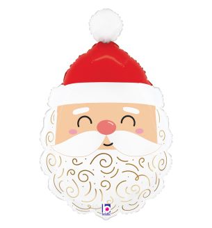 25" Joyful Santa Head Christmas Foil Balloon