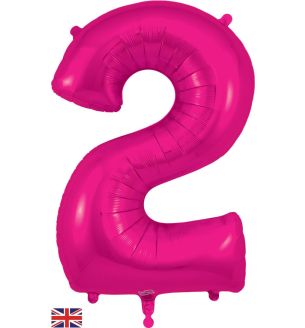 34" New Pink Number 2 Oaktree Foil Balloon