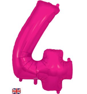 34" New Pink Number 4 Oaktree Foil Balloon
