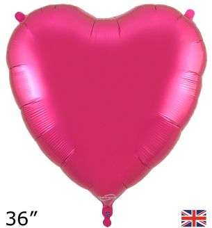 36" Fuchsia Heart Oaktree Foil Balloon