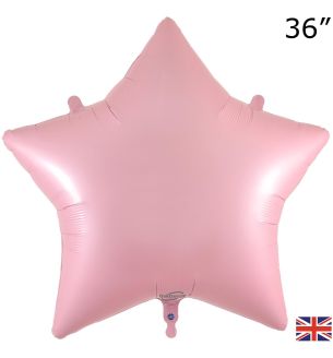 36" Matte Pink Oaktree Star Foil Balloon