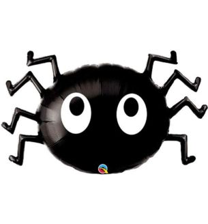 39" Spider Black Halloween Shaped Foil Balloon