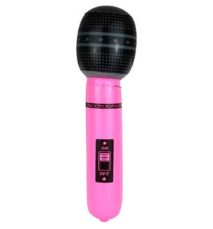 40cm Inflatable Microphone Neon Pink