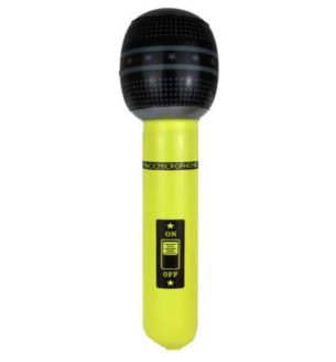 40cm Inflatable Microphone Neon Yellow