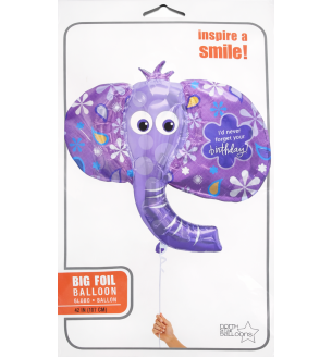 42" Elephant - I'd Never Forget Your Birthday Supershape Foil Balloon