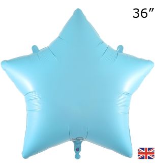 36" Matte Blue Star Oaktree Foil Balloon