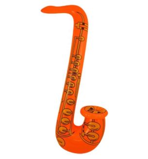 75cm Inflatable Saxophone Neon Orange